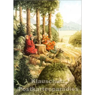 Taurus Postkarte Inge Löök - Alte Frauen beim Karten spielen