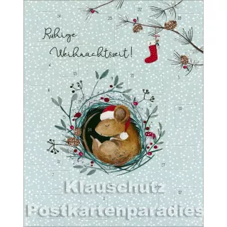 Doppelkarte Weihnachten von Discordia - Adventskalender - Weihnachtsmaus