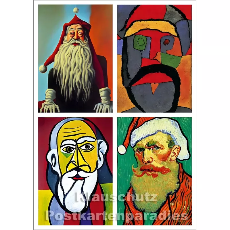 Weihnachtskarte | Georges Victor | Kunst Weihnachtsmänner- Neue Schule (1) (2023)