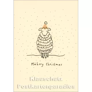 Buntstift Spitzer Doppelkarte Weihnachten von Discordia  - Mährry Christmas - mit Schaf