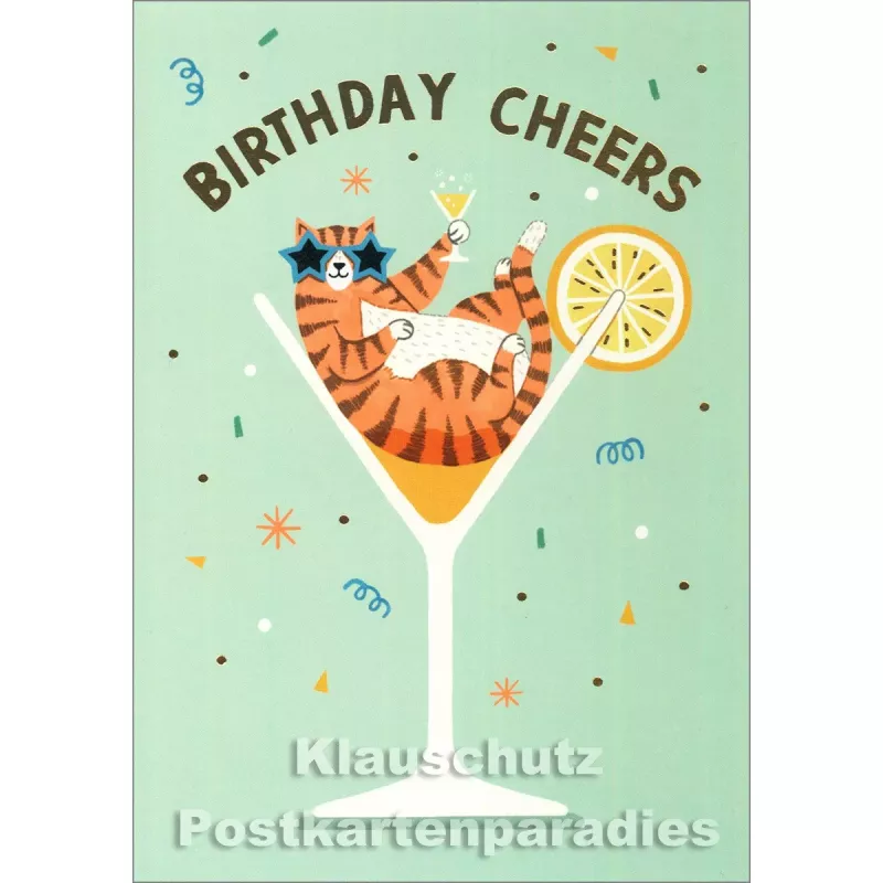 Discordia Doppelkarte zum Geburtstag mit goldfarbenem Text - Birthday Cheers
