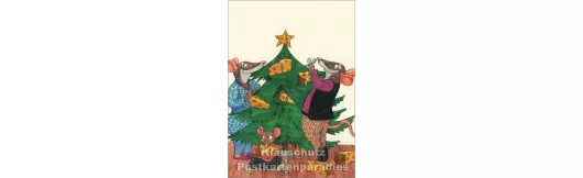 Käse Weihnachtsbaum | Postkarte Leonard Erlbruch