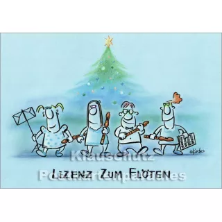 Lizenz zum Flöten | Petra Kaster Weihnachtskarte