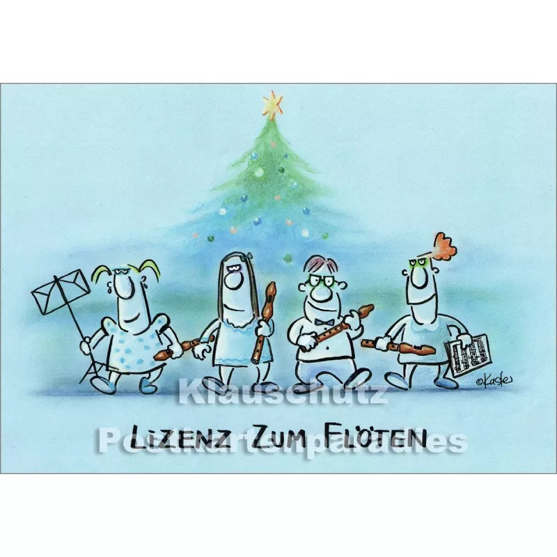 Lizenz zum Flöten | Petra Kaster Weihnachtskarte
