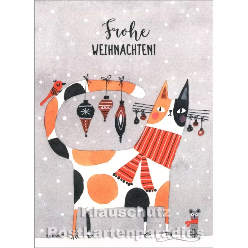 SkoKo Weihnachtskarte mit Katze - Frohe Weihnachten