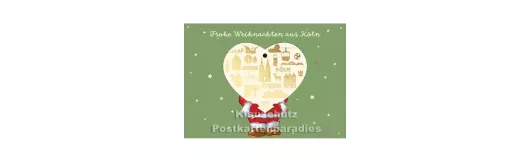 Köln Weihnachtskarte mit ausgestanztem Anhänger