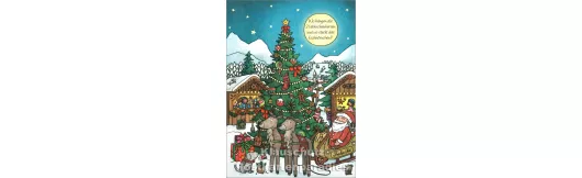 Lebkuchenherzen | Wimmelbild Weihnachtskarte