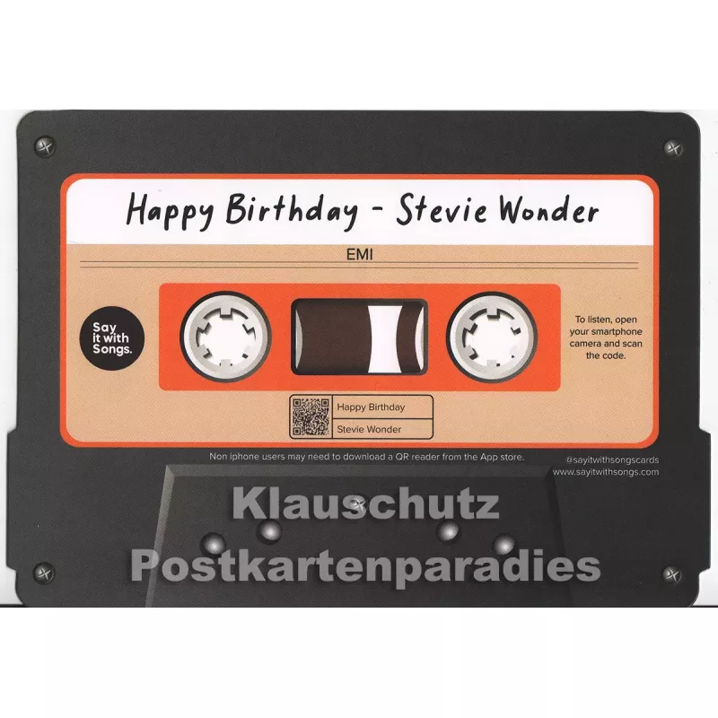 Say it with songs Postkarte | Happy Birthday - Stevie Wonder