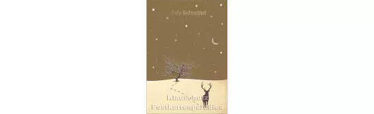 Frohe Weihnachten Hirsch - Goldfarbene Doppelkarte