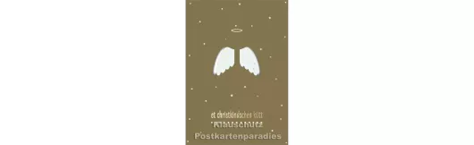 Goldfarbene Weihnachtskarte mit ausklappbaren Flügeln