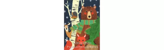 Tiere im Winterwald | Bizarr Weihnachtskarte