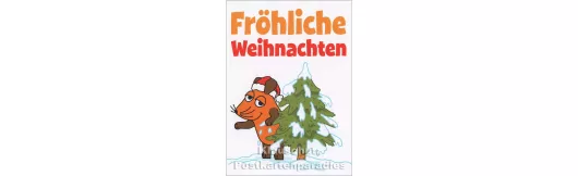 Die Maus mit Weihnachtsbaum | Postkarte Weihnachten