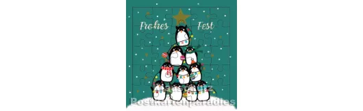 Pinguin Pyramide - ActeTre Puzzlecard Weihnachten