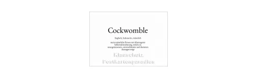 Cockwomble | Wortschatz Postkarte