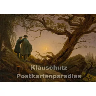 Kunstkarte | Zwei Männer in Betrachtung des Mondes - C. D. Friedrich