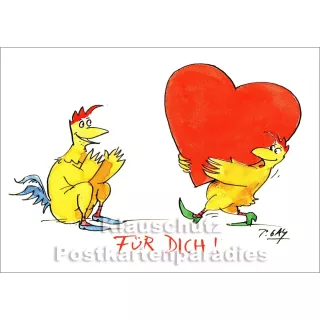 Für Dich | Hühner Postkarte von Peter Gaymann