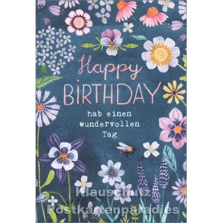 Happy Birthday - hab einen wundervollen Tag | Doppel Geburtstagskarte