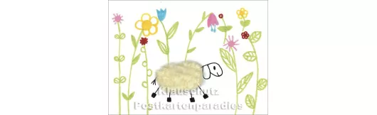 Blumengarten - Plüsch Postkarte