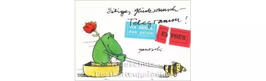Eiliges Glückwunsch-Telegramm | Janosch Postkarte
