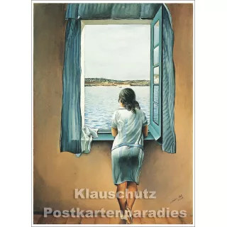 Kunstpostkarte von Vontobel | Salvador Dali | Frau am Fenster