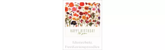 Happy Birthday - Blumen | Taurus Polacards