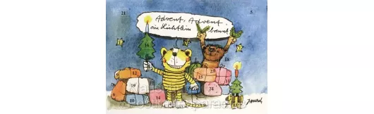 Janosch Mini Kalender Advent - Bär und Tiger