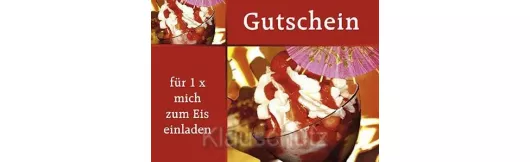 Postkarte - Gutschein Eis