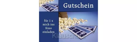 Postkarte - Gutschein Kino