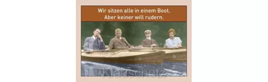 Postkarten Sprüche - Alle in einem Boot