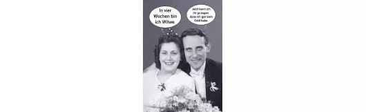 Hochzeitskarte - Sprechblasen Witwe