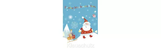 Weihnachtskarte - Weihnachtsmann mit Schlitten