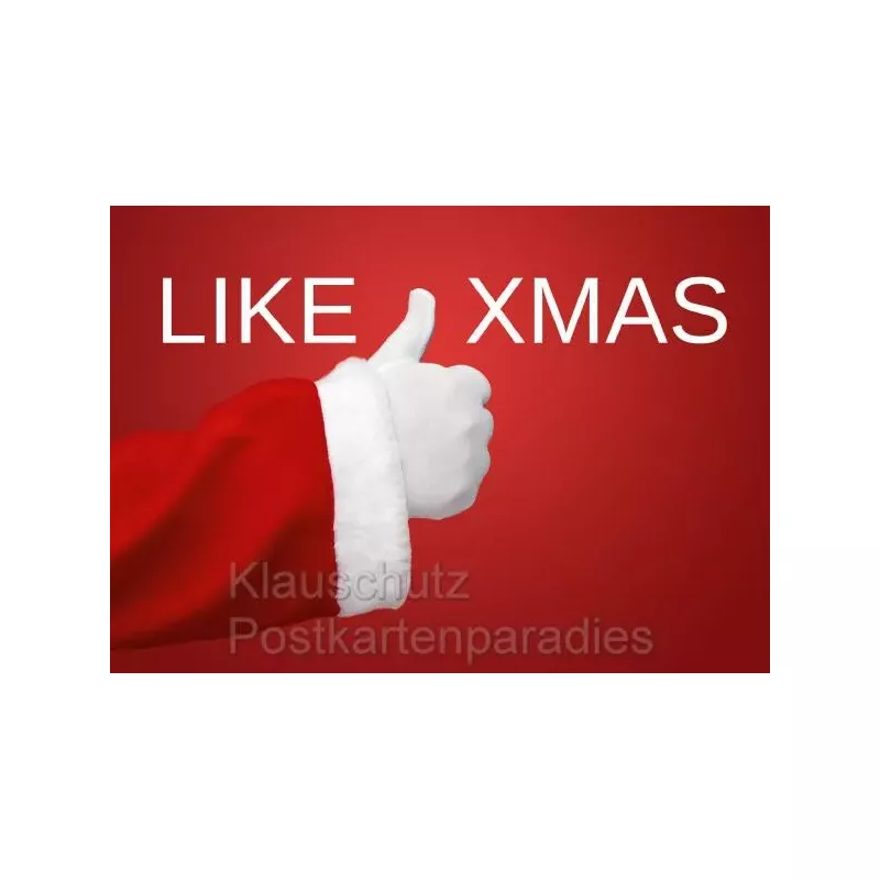 Like Xmas - Daumen vom Weihnachtsmann | Postkarte rot Weihnachtskarte vom Postkartenparadies