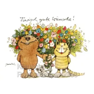 Janosch Postkarten - Tierisch gute Wünsche mit Tiger und Bär
