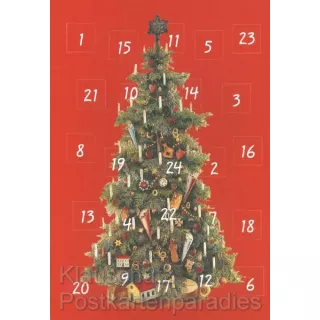 Adventskalender Doppelkarte mit der Geschichte des Weihnachtsbaums 