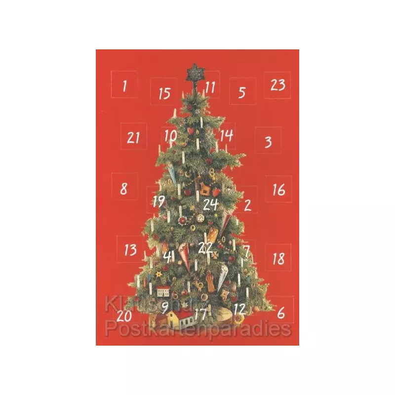 Adventskalender Doppelkarte mit der Geschichte des Weihnachtsbaums 