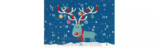 Advent Kalender Postkarte - Rentier