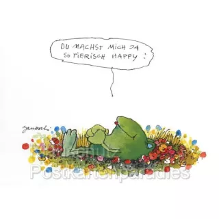 Janosch Frosch Postkarte - Machst mich tierisch happy!