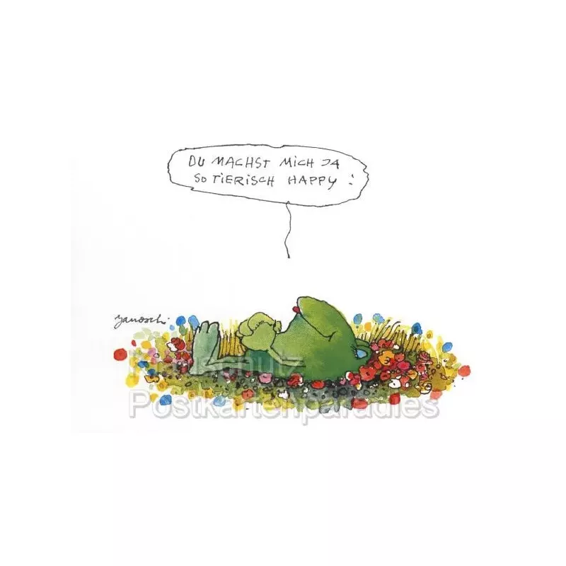 Janosch Frosch Postkarte - Machst mich tierisch happy!