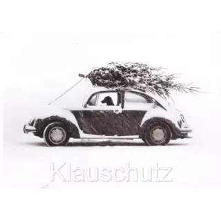 Autofahrt mit Weihnachtsbaum Doppelkarte WEihnachten von Rannenberg