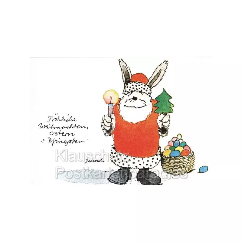 Janosch Weihnachtskarten - Fröhliche Weihnachten Weihnachtsmann
