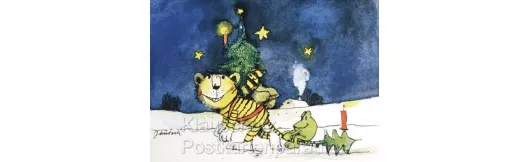 Weihnachtskarten Janosch - Tiger und Frosch