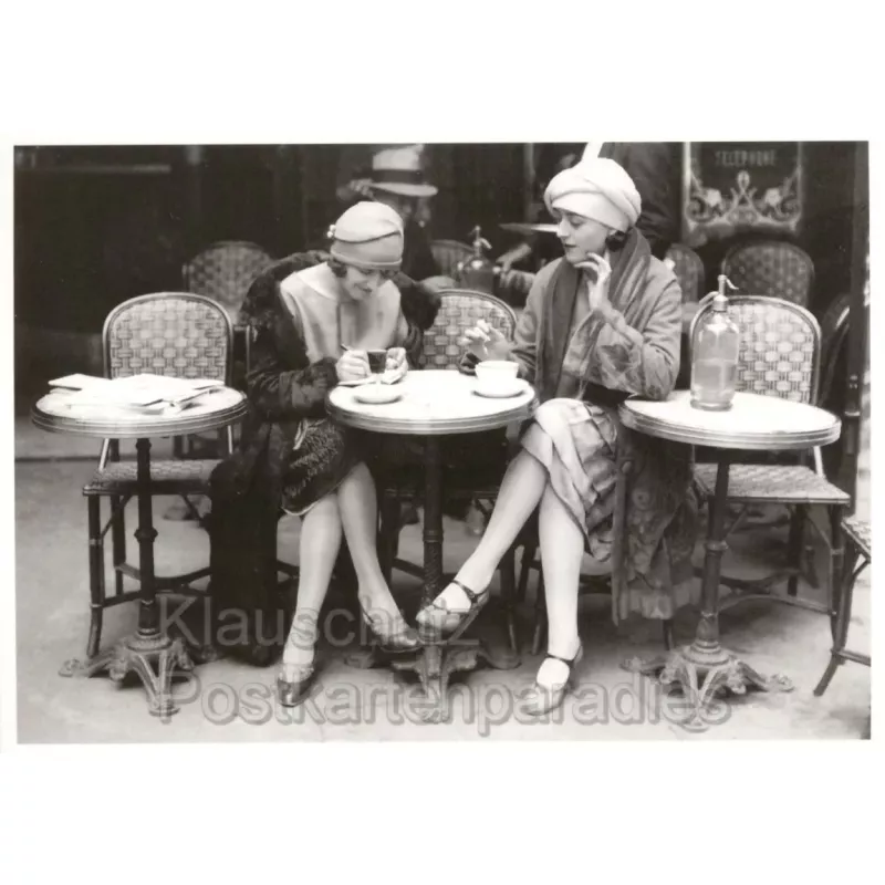 Frauen im Café - Foto Postkarte