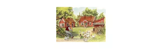 Pettersson und Findus Postkarte | Bauernhof