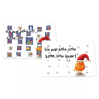 Ein süßer, 'braver' Adventskalender Doppelkarte von Nastja Holtfreter