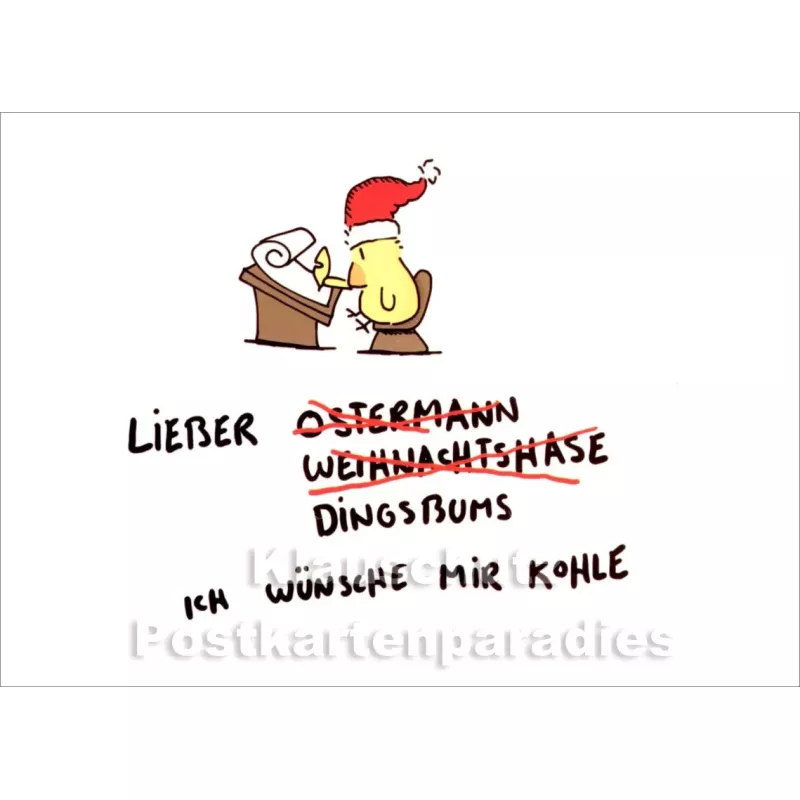 Ostermann und Weihnachtshase Weihnachtskarte