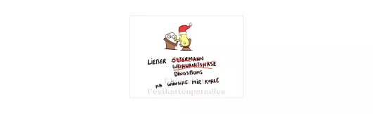 Ostermann und Weihnachtshase Weihnachtskarte