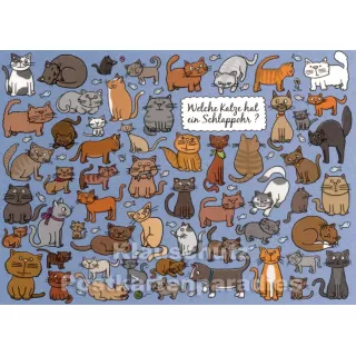 Katze Schlappohr - Wimmelbild Postkarte