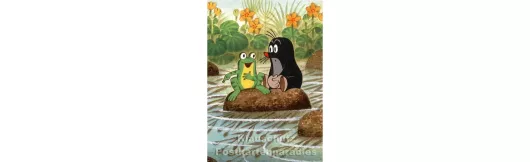 Postkarte | Maulwurf und Frosch
