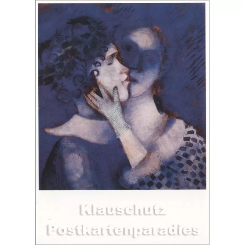 Marc Chagall Kunstkarte | Liebespaar in Blau