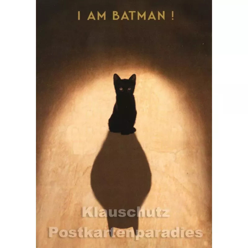 I am Batman | Discordia Postkarte mit Katze